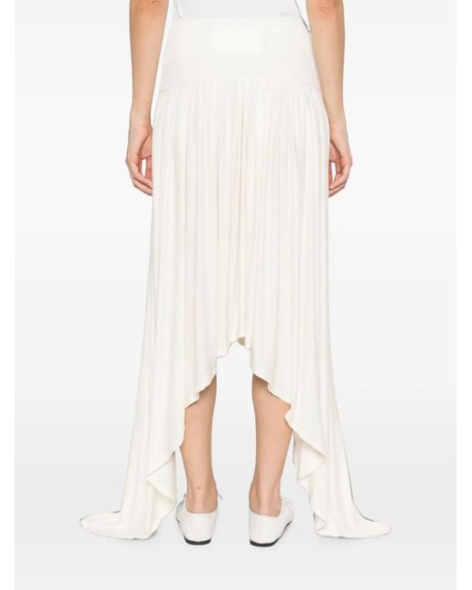 AYA MUSE White Elya Asymmetric Gathered Skirt