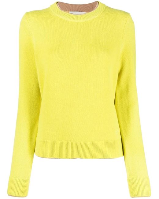Jersey con cuello redondo Tory Burch de color Yellow