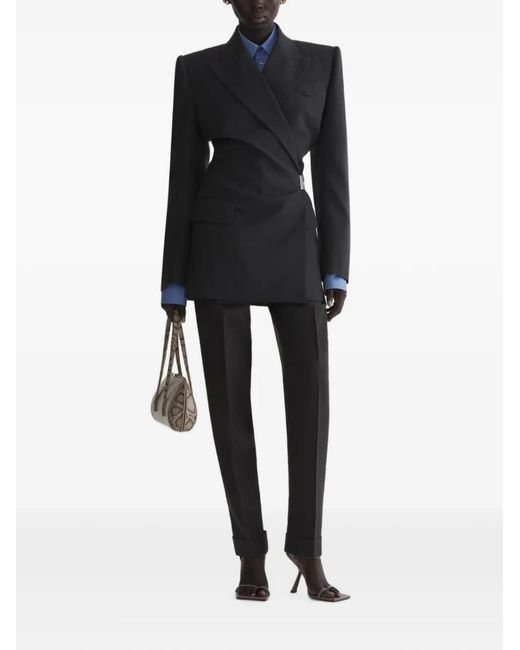 Mugler Black Twisted Double Breasted Jacket