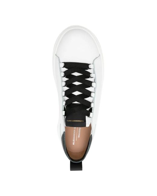 Alexander Smith White Wembley Leather Sneakers for men