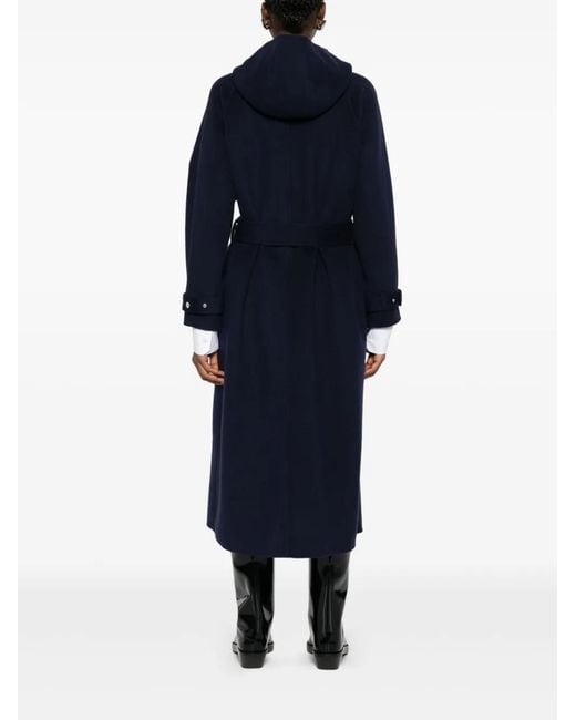 Pinko Blue Hooded Coat