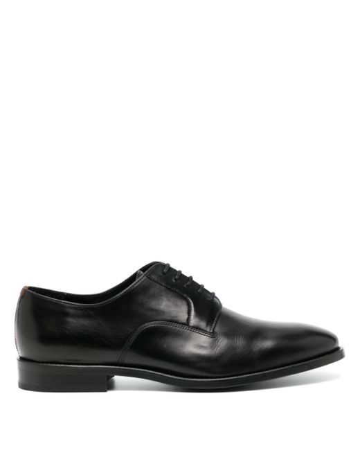Paul Smith Black Almond-toe Leather Derby Shoes for men