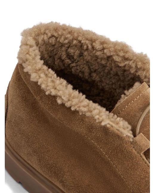 Tod's Brown Round-Toe Lace-Up Boots for men