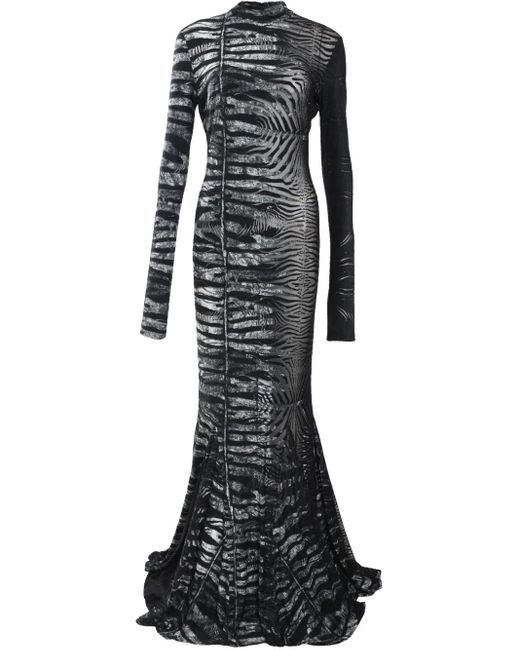 Roberto Cavalli ゼブラプリント マキシドレス Black