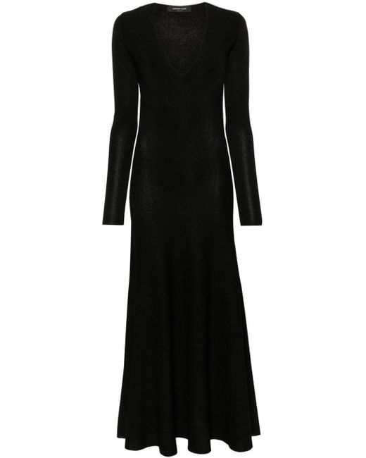 Fabiana Filippi Midi-jurk Met V-hals in het Black