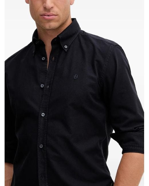 メンズ Boss ロゴディテール シャツ Black