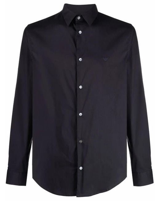 Emporio Armani Blue Cotton Shirt for men