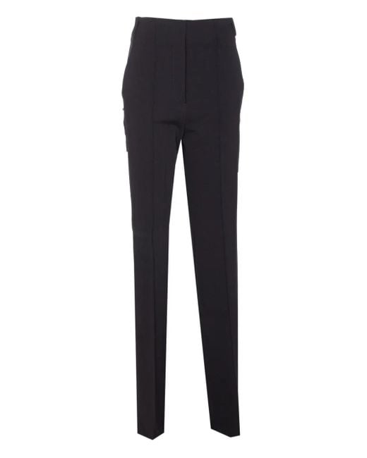 Pantaloni Dritti Con Zip di Sportmax in Blue