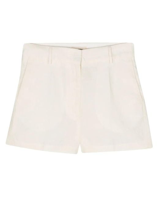 Barena White Dori Canne Linen Shorts