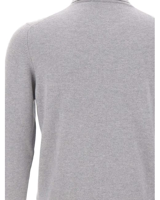 Gran Sasso Gray Ribbed Turtleneck Sweater for men