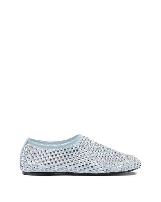 strategia shoes White Embellished Mesh Ballet Flats
