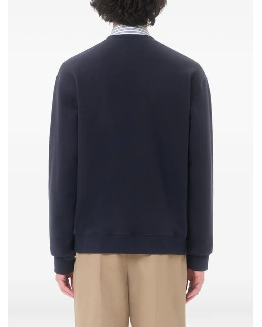 Valentino Garavani Blue Cotton Sweatshirt With Vlogo Embroidery for men