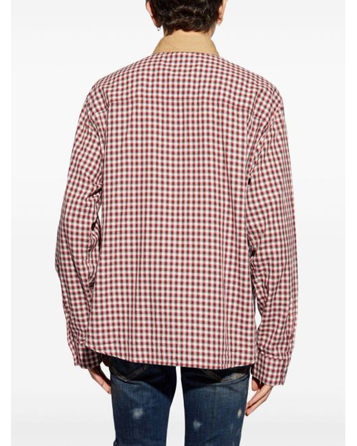 DSquared² Red Plaid-check Pattern Cotton Shirt for men