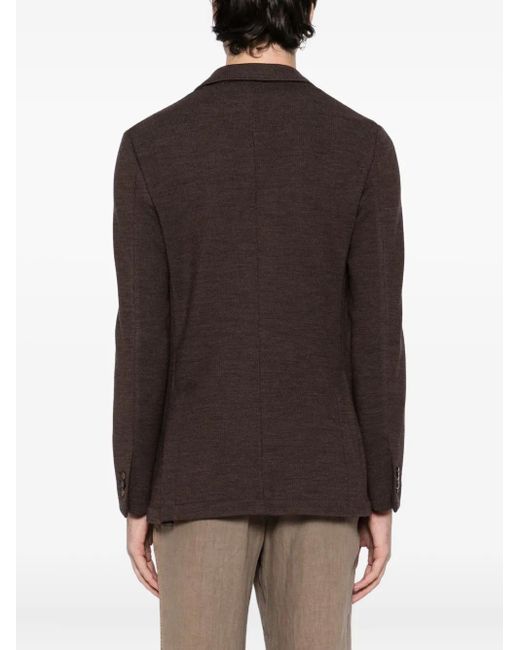 Canali Black Single-Breasted Knitted Blazer for men