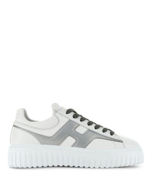 Hogan White H-stripes Lace-up Sneakers for men