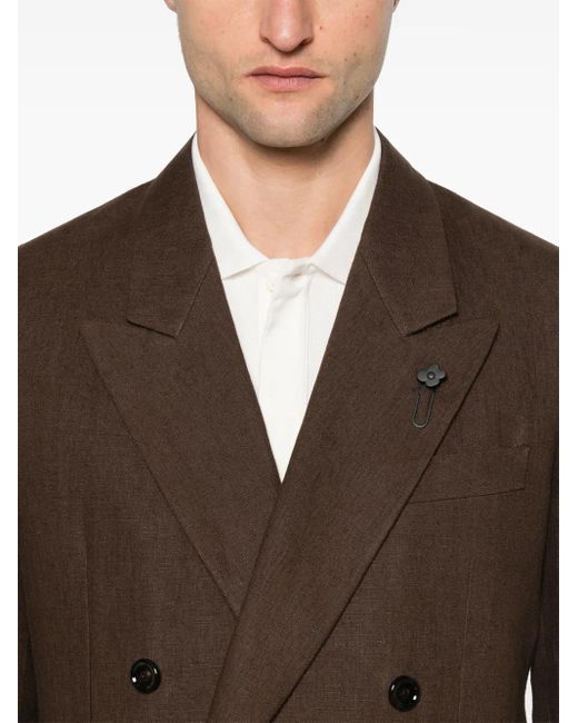 Lardini Brown Linen Blazer for men