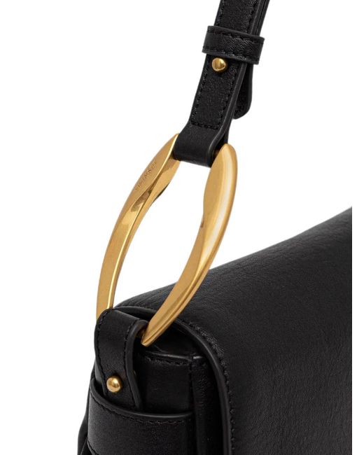 Twinset Black Logo-Embossed Shoulder Bag