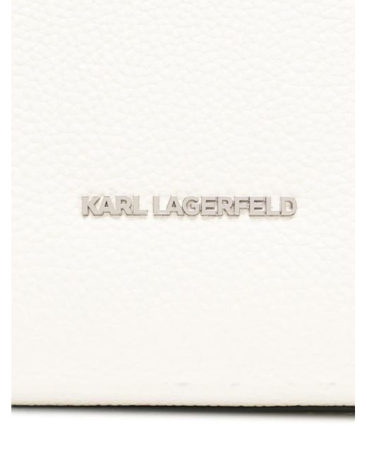 Karl Lagerfeld White Large Skuare Tote Bag