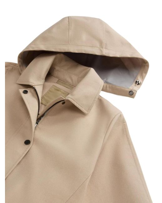 Woolrich Natural Hooded Belted Water-Resistant Trench Coat