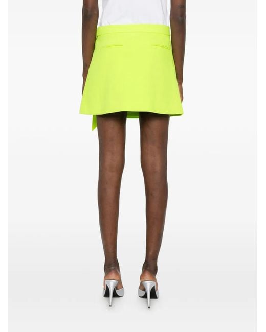 Casablanca Yellow Welt-Pockets Mini Skirt