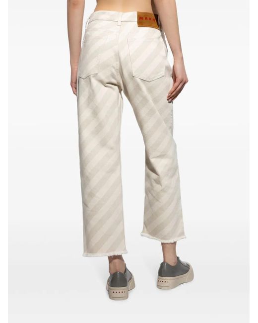 Marni Natural Striped Trousers