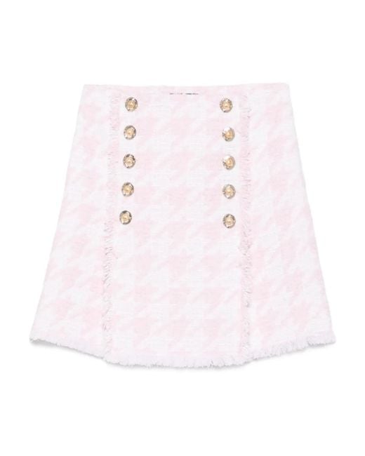 Balmain ツイード ミニスカート Pink