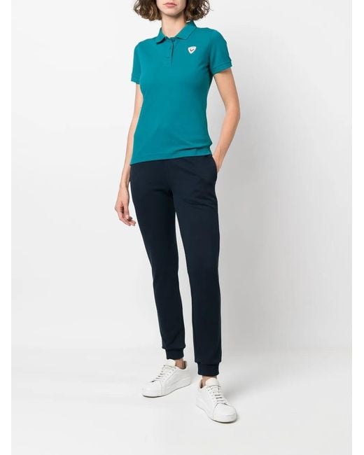 Rossignol Blue Logo-Applique Polo Shirt