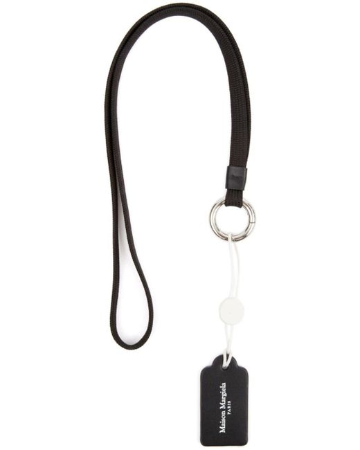 Maison Margiela Four Stitch Leather Keyring in Black Lyst UK