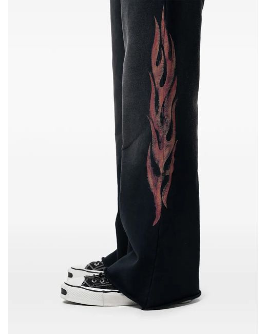 KAMIYA Blue Crayon Flame Bootcut Trousers for men