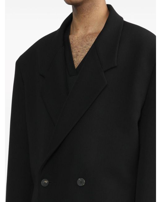 Fear Of God Black Notched Lapels Double-breasted Coat for men