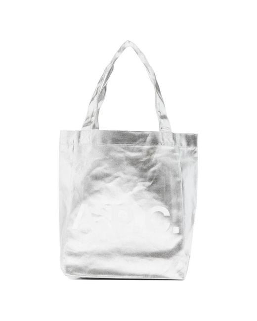 A.P.C. White Small Lou Tote