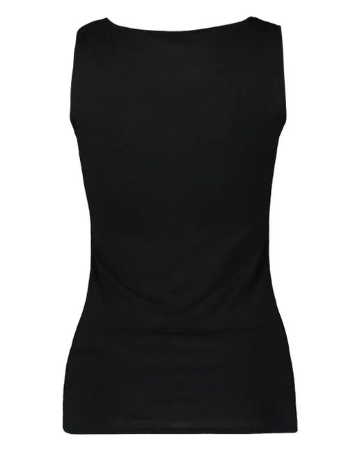 Majestic Filatures Black Crew-Neck Sleeveless Tank Top