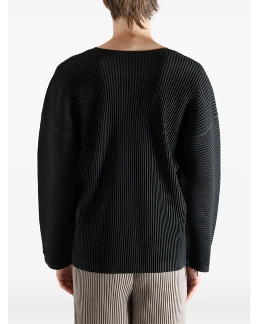 Homme Plissé Issey Miyake Black Pleated Hp58Jk093 T-Shirt for men
