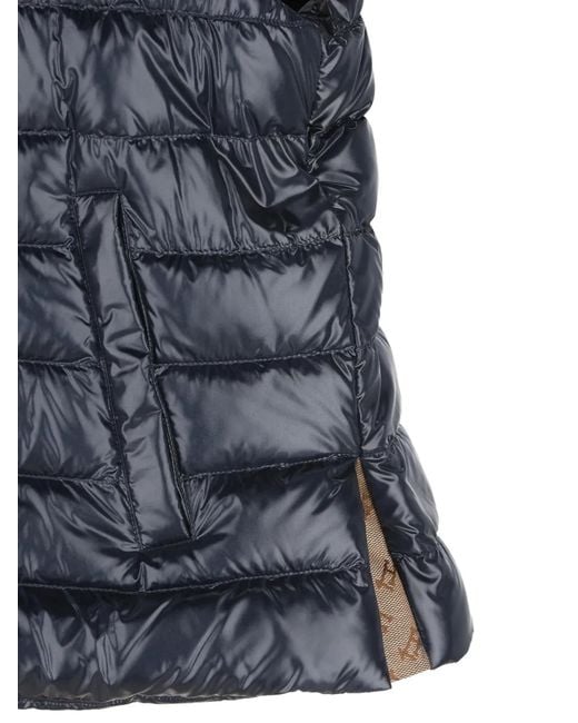 Herno Blue Hooded Quilted Jacket