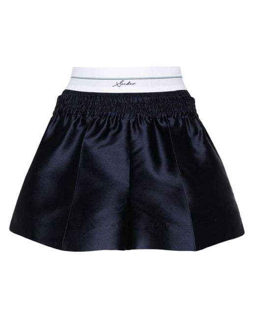 Sandro Shorts Met Logoband in het Blue