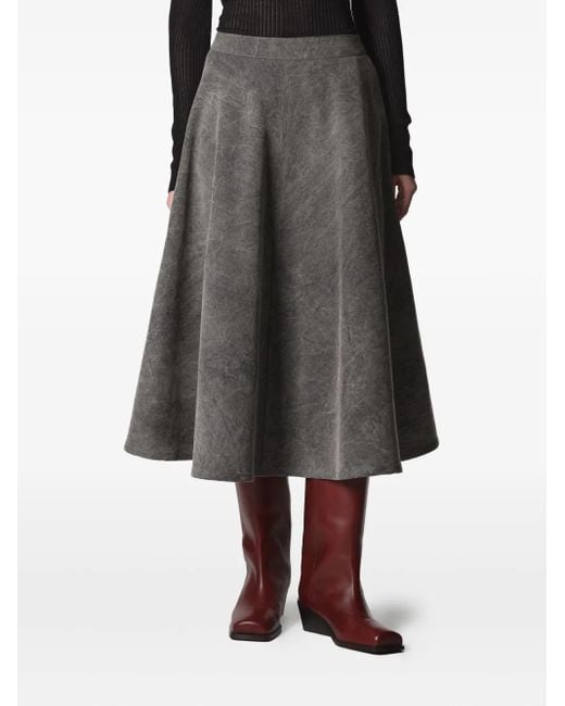 Roberto Collina A-line Denim Skirt Gray