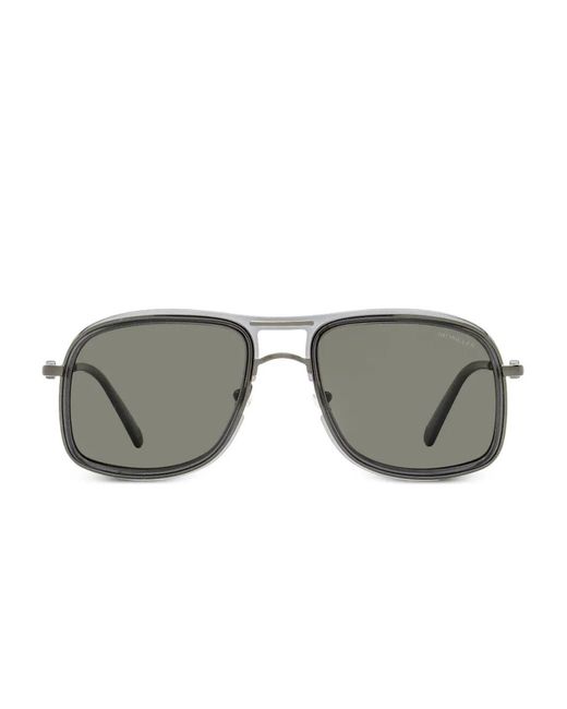 Moncler Gray 223 Back-Plate Navigator-Frame Sunglasses for men