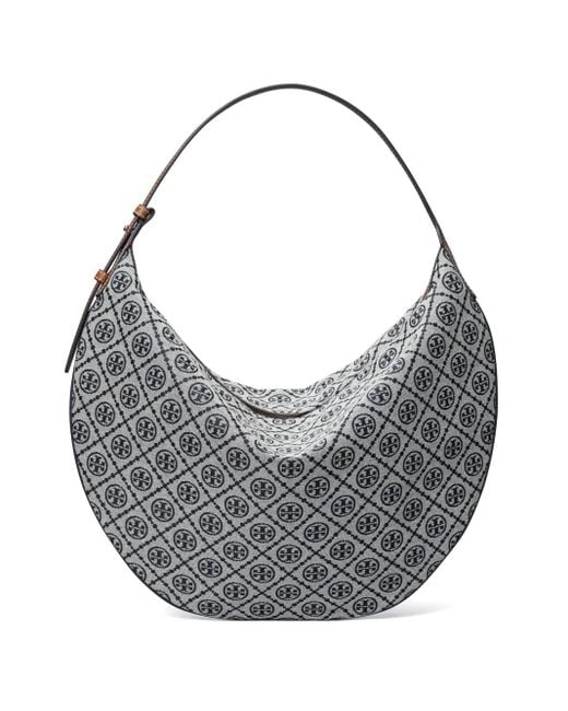 Tory Burch Gray Tasche mit Monogrammmuster