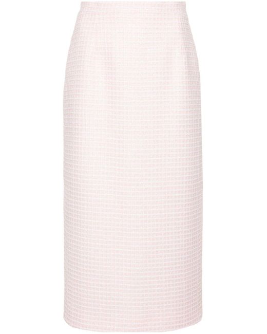 Alessandra Rich Sequin-embellished Jacquard Pencil Skirt in Pink | Lyst