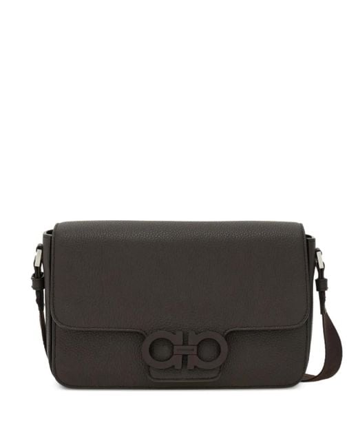 メンズ Ferragamo ガンチーニバックル メッセンジャーバッグ Black