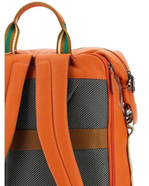 Scharlau Orange Blondin Leather Backpack for men