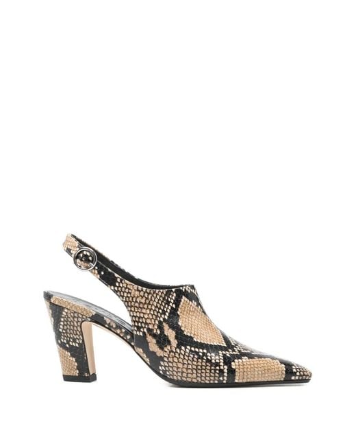 Aeyde White Maude Snake Print Calf Leather Hazelnut