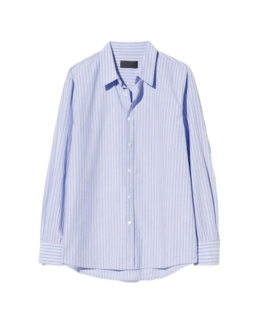 Nili Lotan Blue Raphael Striped Shirt