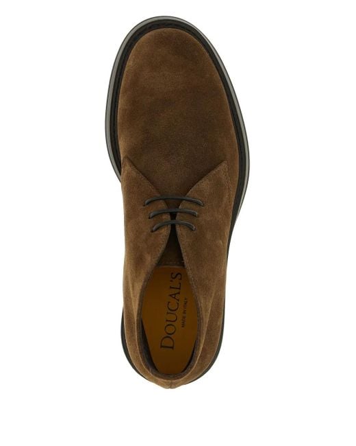 Doucal's Brown Suede Lace-Up Boots for men