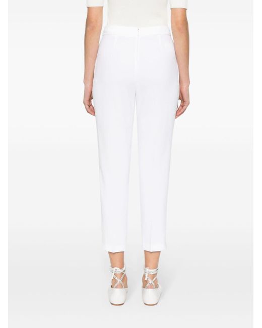 Pantalon slim à taille haute Pinko en coloris White