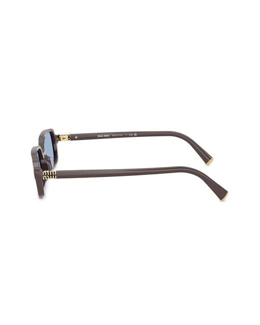 Miu Miu Blue Rectangle-Frame Sunglasses
