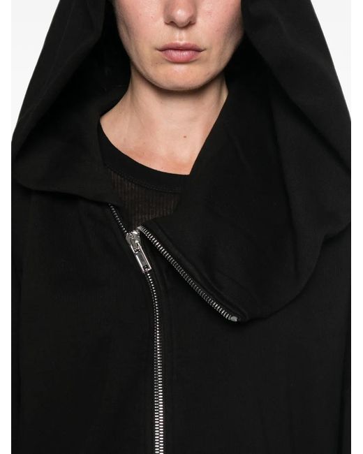 Rick Owens Black Mountain Hun Asymmetric Zip-Up Hoodie
