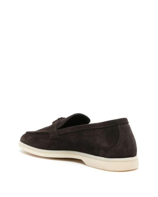Scarosso Black Leandra Tassel-Detail Suede Loafers