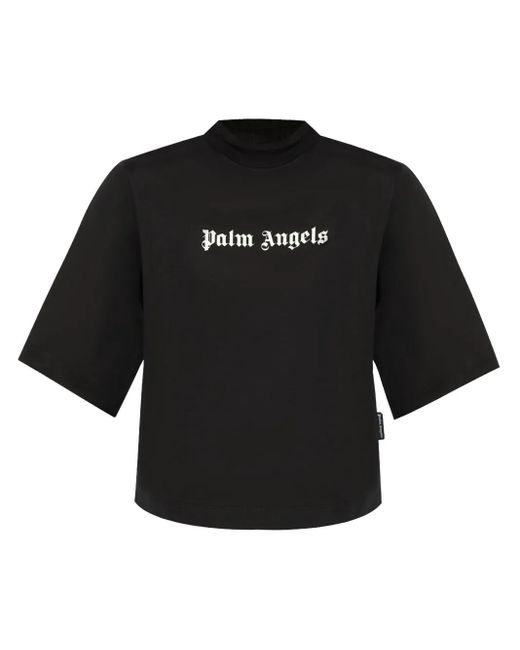 Palm Angels Black T-Shirt With Logo