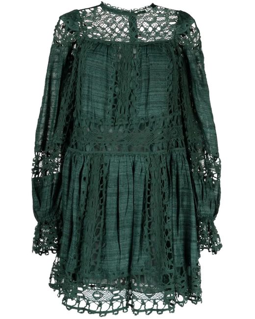 Ulla Johnson Green Lata Lace Minidress